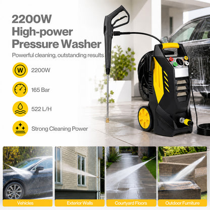 Spector Pressure Washers 2200W with Foam Bottle Patio for Car Cleaning Yellow