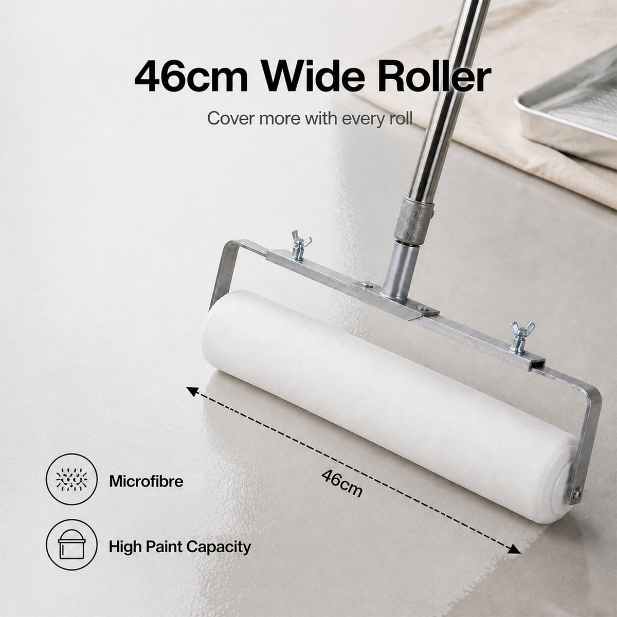 Traderight Paint Roller Set 5-Wheel Tray Extendable Pole Kit For Walls 13Pcs