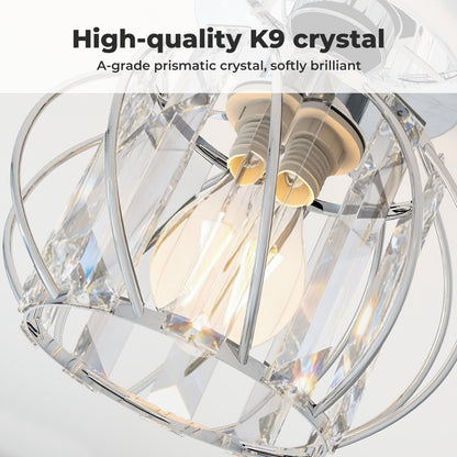 Emitto Crystal Ceiling Light Semi Flush Mount Chandelier Modern Hallway Silver