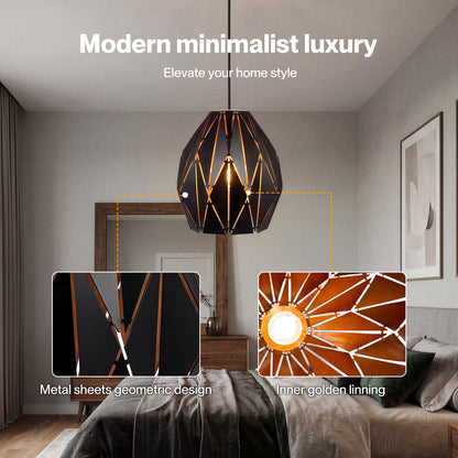 Emitto Ceiling Light Shade Pendant Metal Lampshade Easy Fit Lightshade Geometric