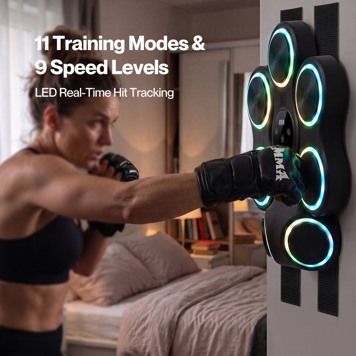 Centra Music Boxing Machine 11 Modes 9 Speeds LED Scoring for Home Gym Black