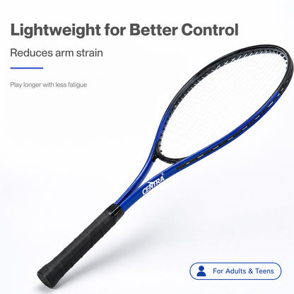 Centra 9Pcs Tennis Racket Set Lightweight Racquet Balls Carry Bag Overgrips