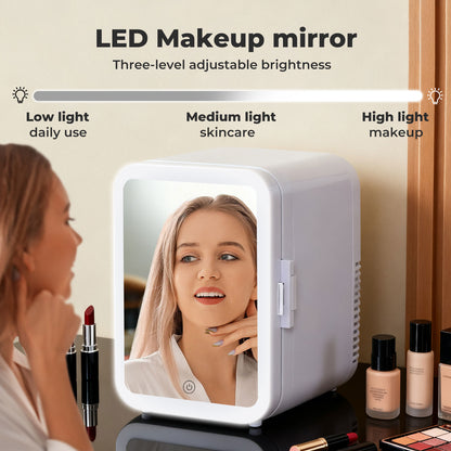 Spector Mini Fridge 5L Portable Tabletop Cooler Warmer LED Makeup Mirror Bedroom