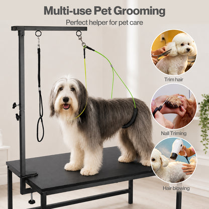 Skylos Dog Grooming Table Arm Adjustable 270° Steel Clamp Hammock for Home Black