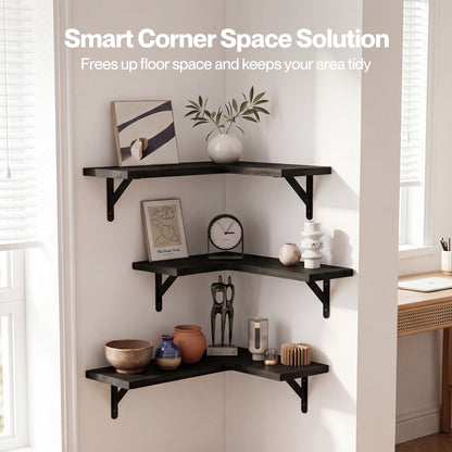Levede Floating Shelf Wall Mounted 3pc Corner Shelf Unit Home Sotrage Decor