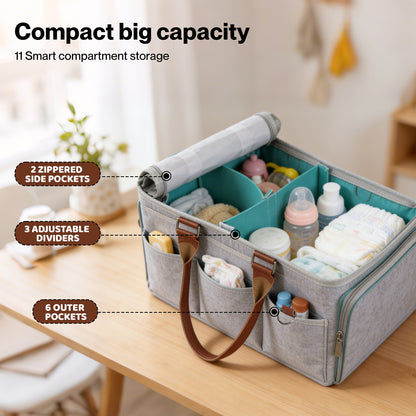 Dekko Nappy Caddy Organiser Baby Diaper Storage Bag With Shoulder Strap Portable