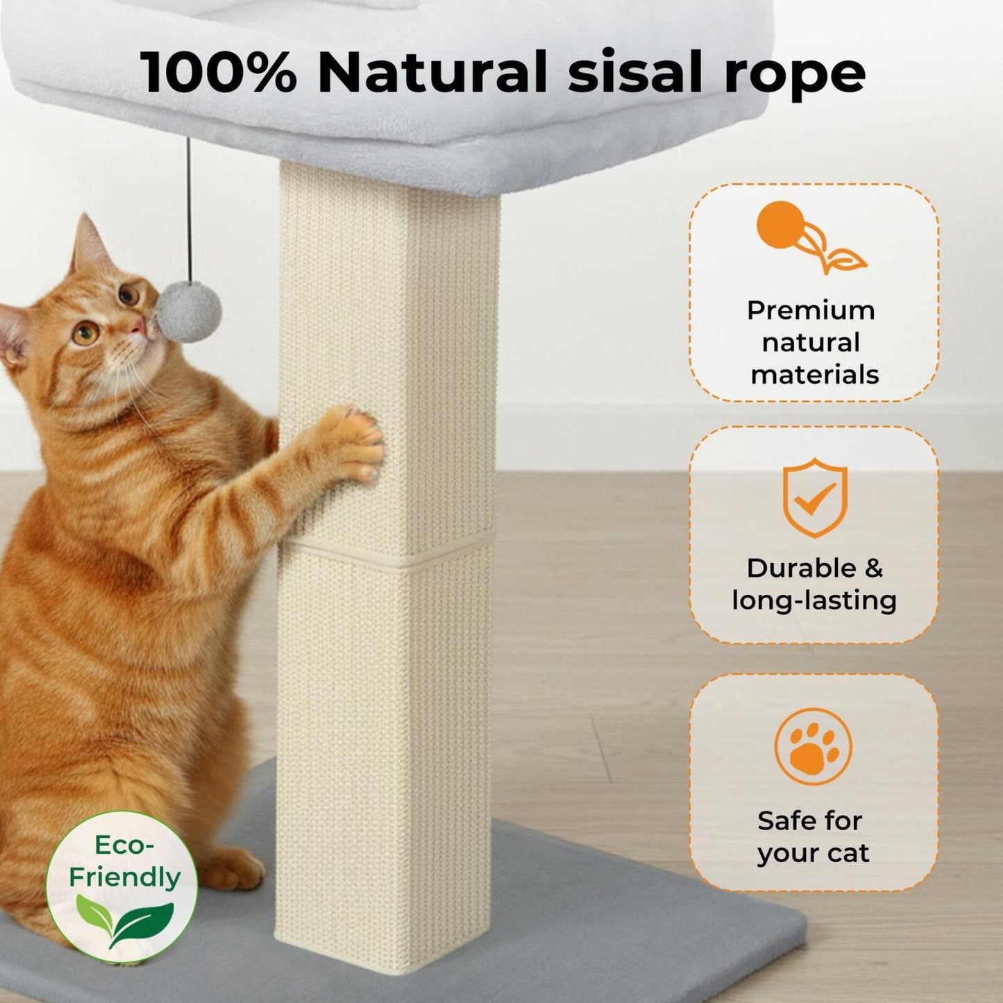 Skylos Cat Tree Activity Centre Scratching Post Kitten Climbing Tower Plush Bed