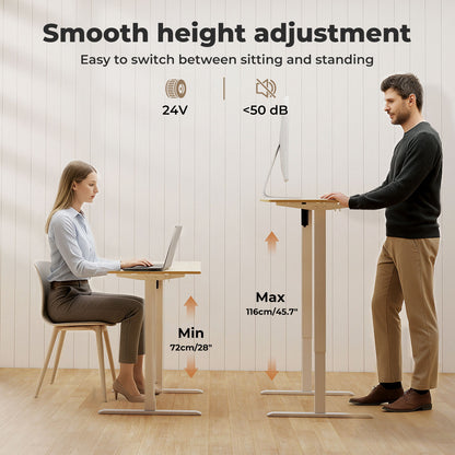 Levede Electric Standing Desk Height Adjustable with Memory Control Natural