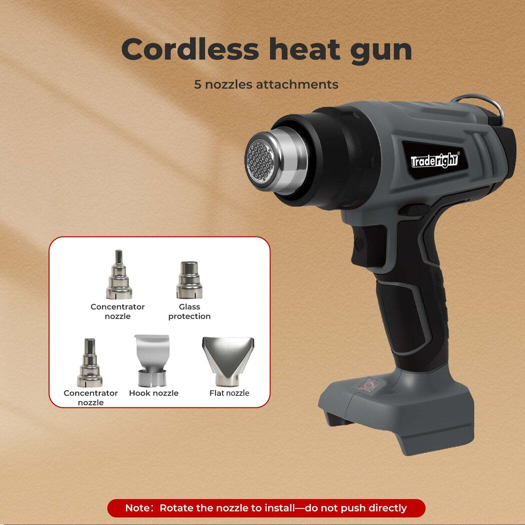 Traderight Hot Air Gun Cordless Electric Heat Gun with Nozzles DIY Craft Repair