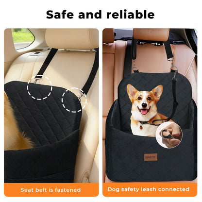 Skylos Pet Booster Dog Car Seat Safe Travel Carrier Bed Basket Puppy Washable