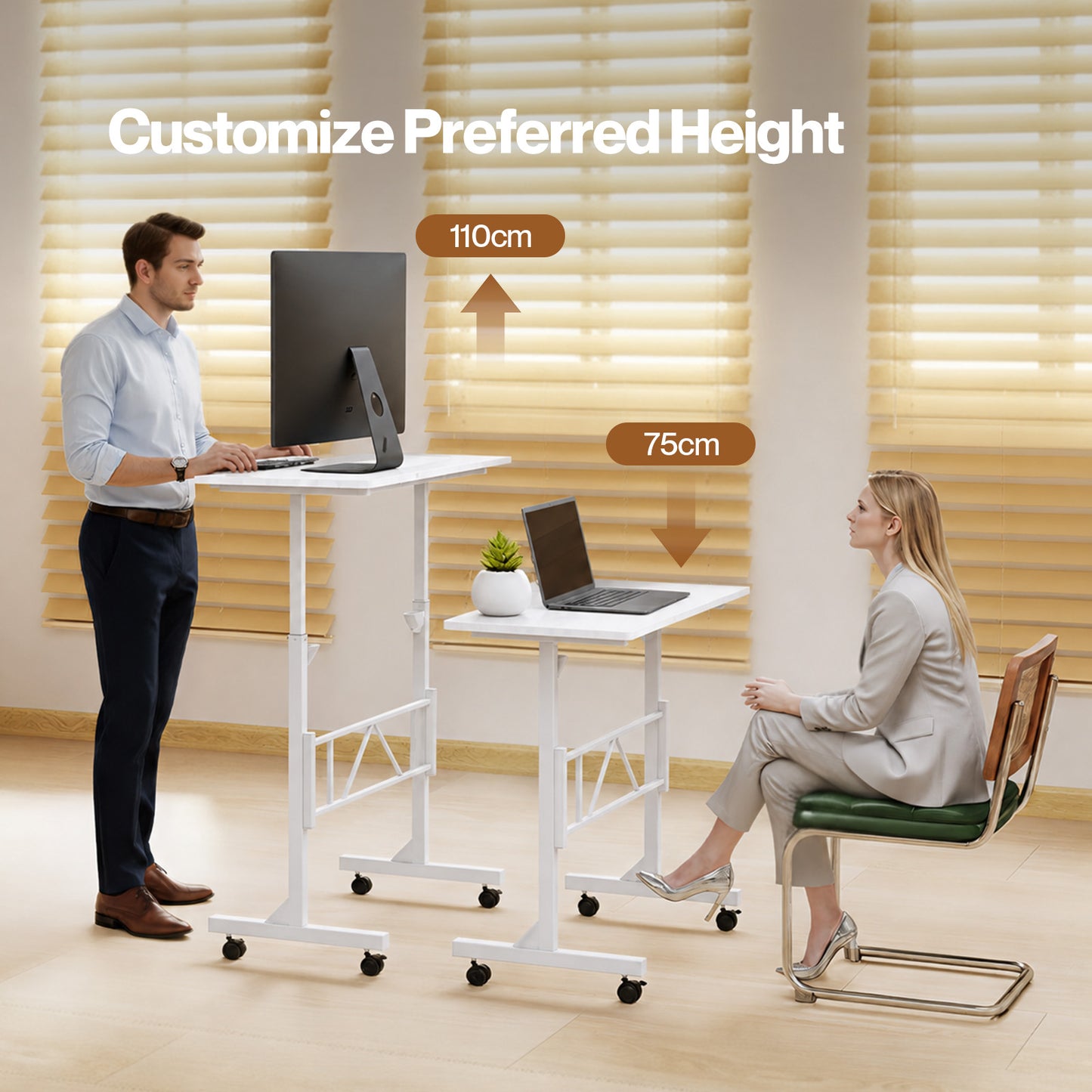 Levede Standing Desk Height Adjustable Office Laptop Pc Computer Workstation