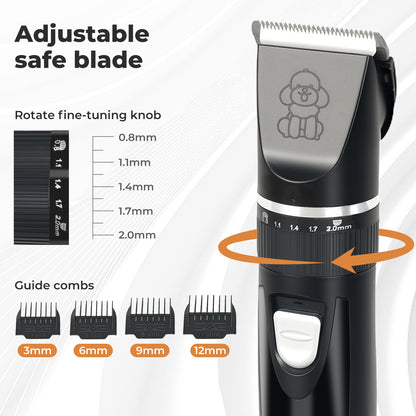 Skylos Pet Clipper Kit Dog Cat Grooming Cordless Low Noise Adjustable Trimmer