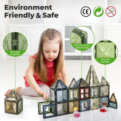 Dekko 100PC Magnetic Building Tiles Kid Creative 3D Educational Construction Toy