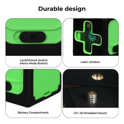 Traderight Green Laser Level 360° Self Leveling Green Light IP54 Water Resistant
