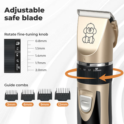 Skylos Pet Clipper Kit Dog Cat Cordless Grooming Set Adjustable Trimmer Quiet