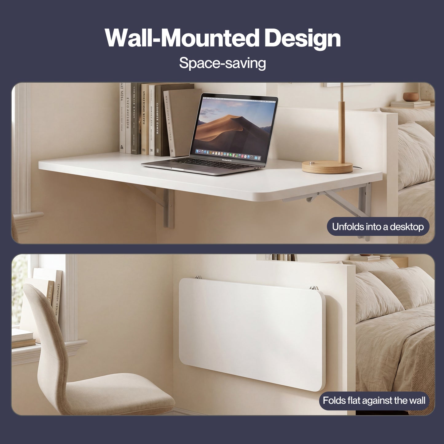 Levede Wall Mounted Table Foldable Floating Computer Desk Study Workstation 80cm