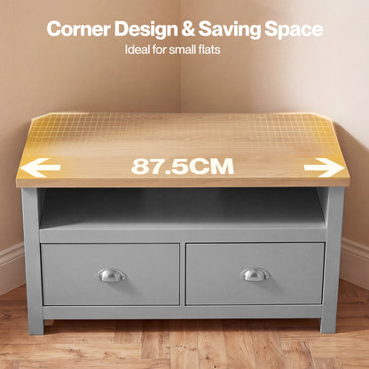 Levede Corner TV Stand Small TV Cabinet with Storage Drawer Entertainment Unit