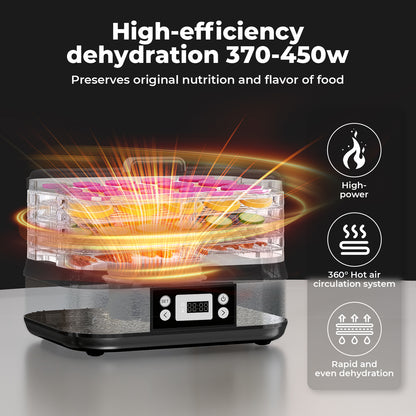 Spector Food Dehydrator 5 Tier Fruit Dryer Meat Drying Machine 450W 35-70°C Temp