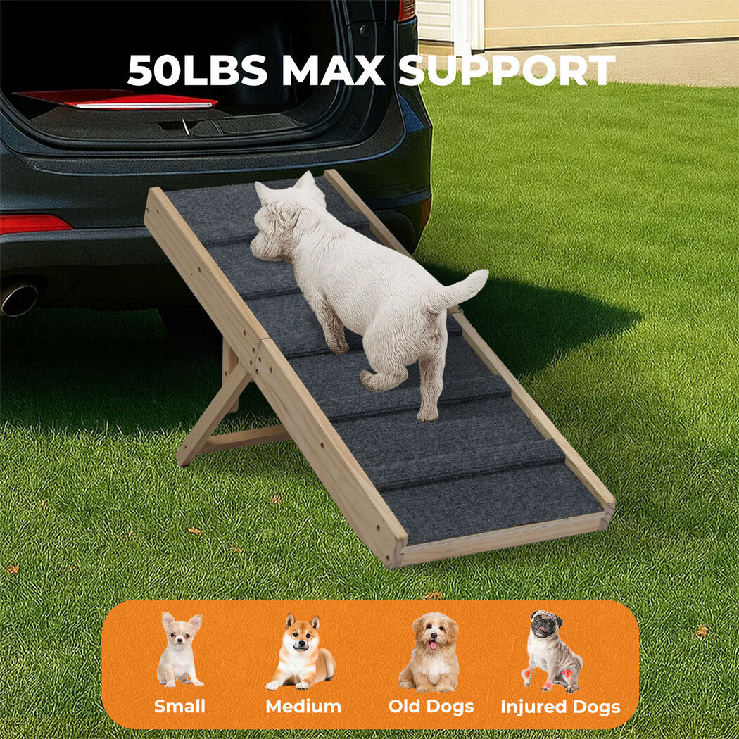 Skylos Adjustable Dog Pet Ramp Foldable Stairs Non-Slip Ramp for Car Bed Sofa