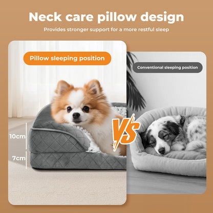 Skylos Orthopedic Pet Bed Large Memory Foam Cushion Dog Calming Velvet Washable