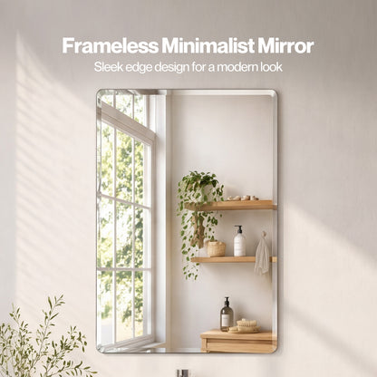 Yezi Wall Mirror Tempered Glass HD Make Up Mirror Vanity Bathroom 45x60cm