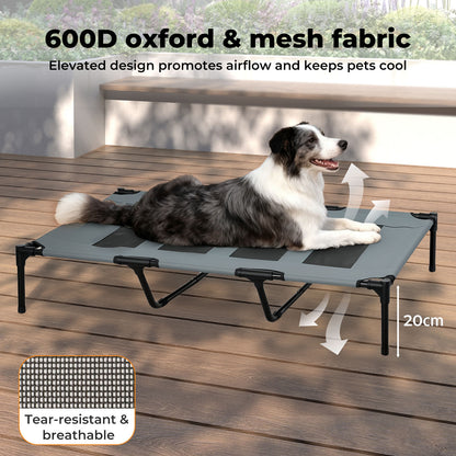 Skylos Raised Dog Bed Elevated Pet Bed Portable Outdoor Camping Cooling Mesh