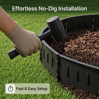 Lambu Lawn Edging  Garden Edging Border  Flexible PP PE Modular Black  178pc