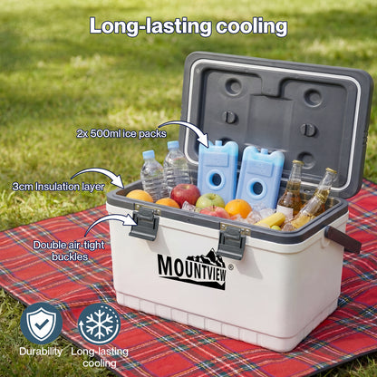 Mountview Cool Box 22L White Portable Large Cooler Ice Food Camping Beach Picnic