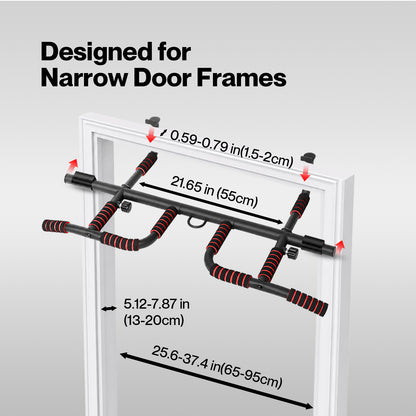 Centra Pull Up Bar Doorway No Drill 200kg Heavy Duty Carbon Steel for Home Black