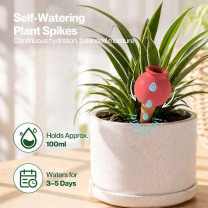 TOQUE 8 Pack Terracotta Self Watering Spikes Plant Automatic Watering Globes