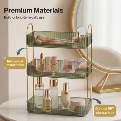 ilus Makeup Organiser Modern Minimalist 3-Tier Cosmetic Storage Rack Beauty