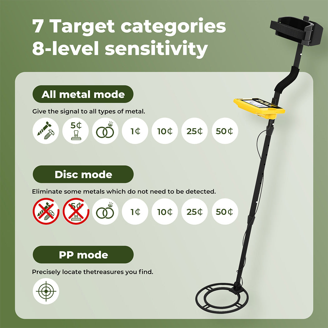 Traderight Deep Professional Metal Detector Hunt Treasure Gold Coins Waterproof
