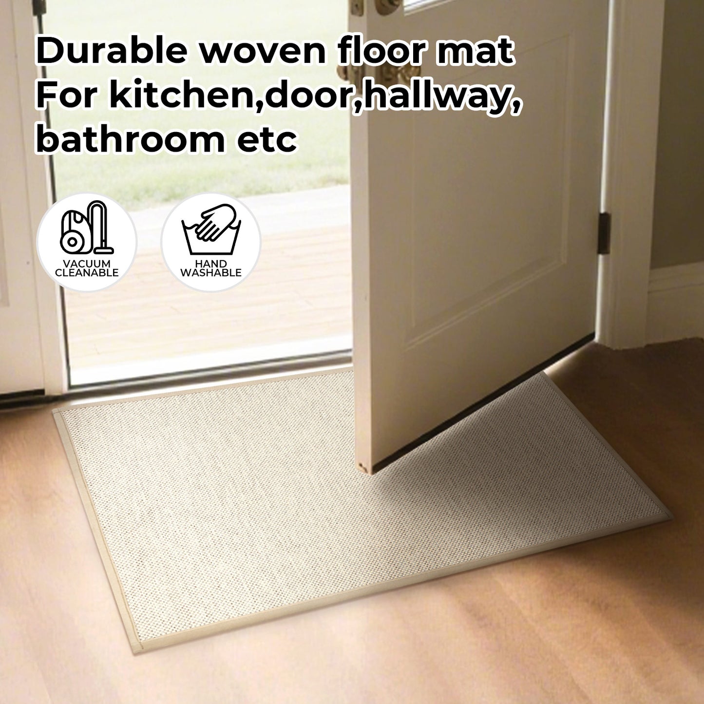 Marlow Heavy Duty Non-Slip Door Mat Entryway Bathroom Kitchen Floor Rug Washable