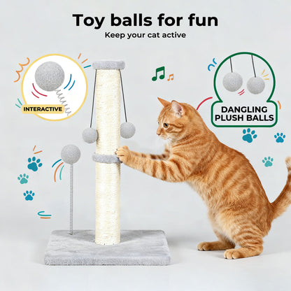 Skylos 51cm Cat Scratching Post Strong Natural Sisal Heavy Duty Base with Ball