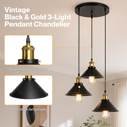Emitto Pendant Light Modern Hanging Lamp Vintage Industrial E27 Ceiling Light