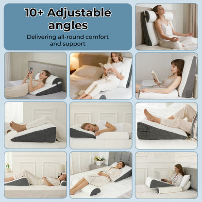 Lavio Wedge Pillow Acid Reflux Memory Foam Pregnant Reading Support Anti-snoring