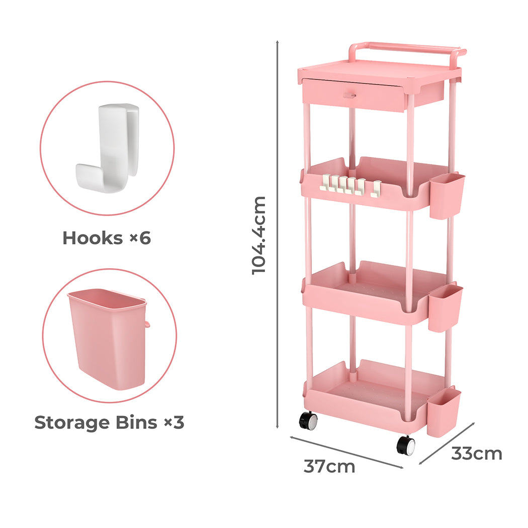 Levede Rolling Kitchen Cart Island Portable Serving Trolley Beauty Storage Rack