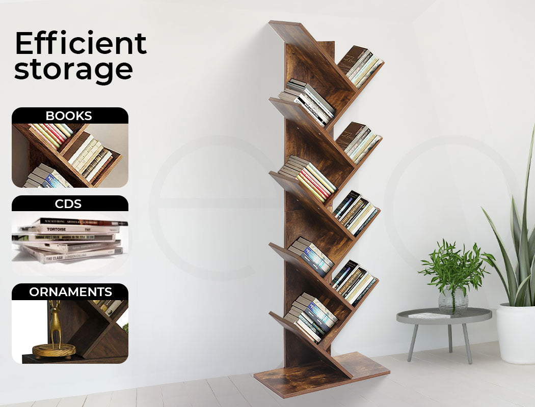 Levede Bookshelf Tree Bookcases Book Storage Wooden 8 Tier  Home Display Stand