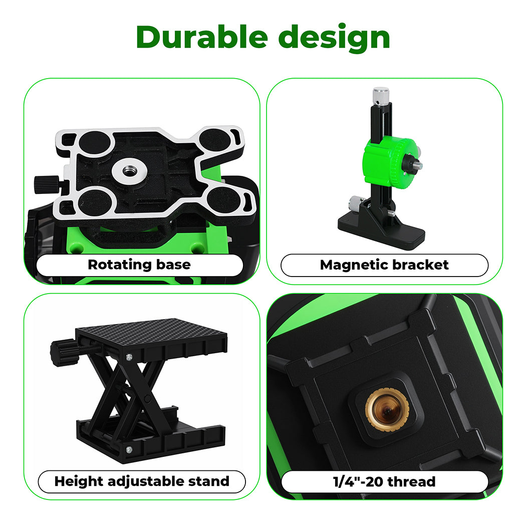 Traderight Laser Level 4D 16 Line 360° Green Self -Leveling with Remote Tripod