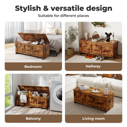 Levede Storage Chest Trunk Wood Blanket Box Toy Organiser Box Ottoman Bench 140L
