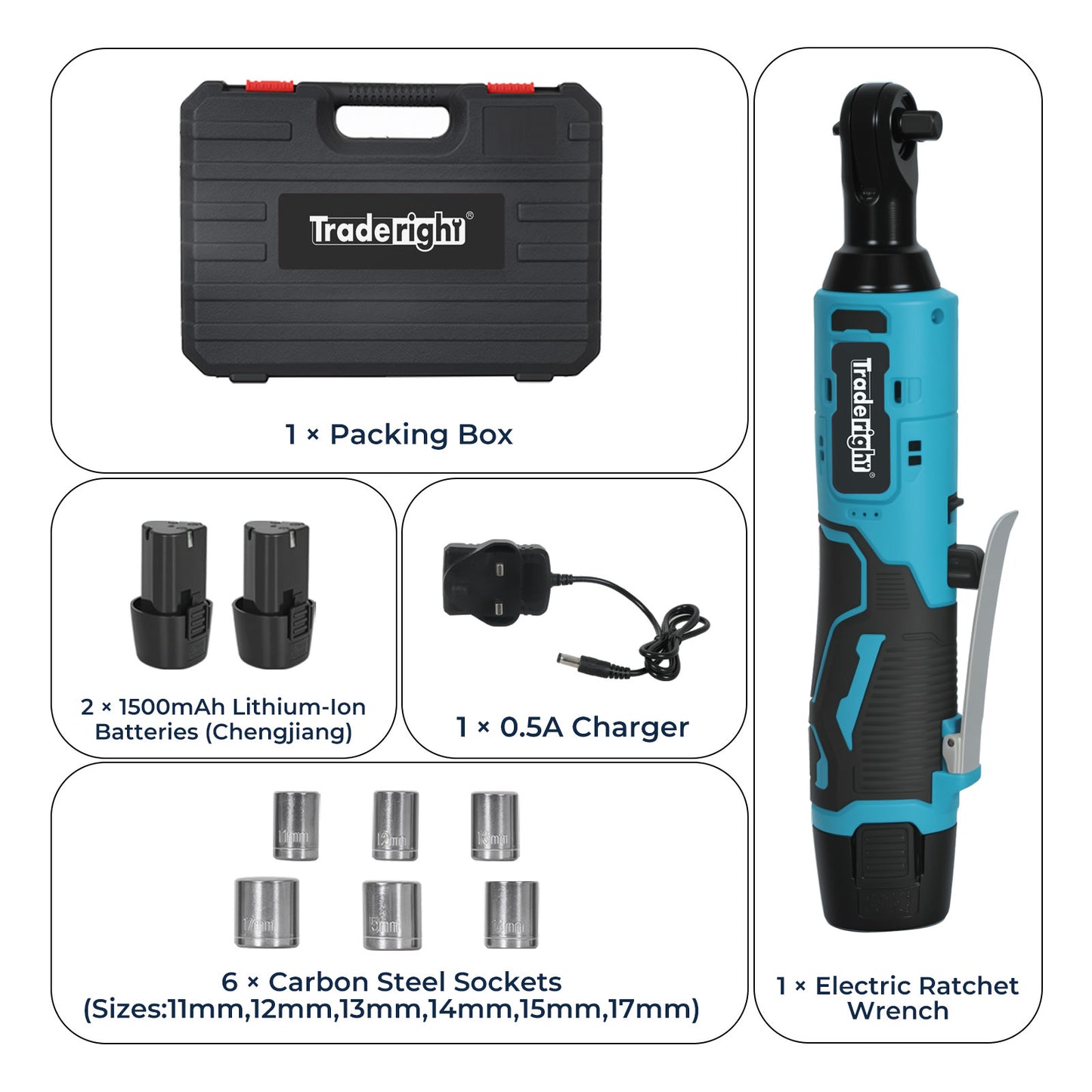 Traderight Electric Cordless Right Ratchet 3/8" 90 Angle Wrench Power 2 Battery