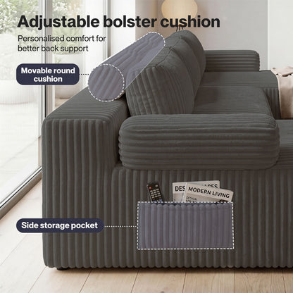 Levede Flexible Modular Sofa Cozy Memory Foam Corduroy Corner Convertible Couch