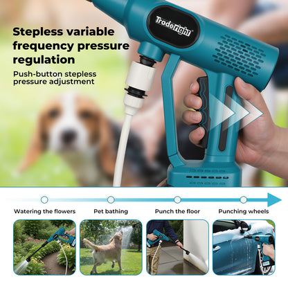 Traderight Cordless Pressure Washer 50Bar/725PSI Dual 4000mAh  6-in-1 Nozzle LCD