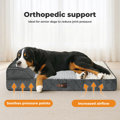 Skylos Orthopedic Pet Bed Dog Memory Foam Cushion Calming Mat Washable Large