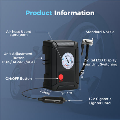 Manan Car Tyre Inflator Air Compressor Pump Portable Eelectric Digital 150PSI