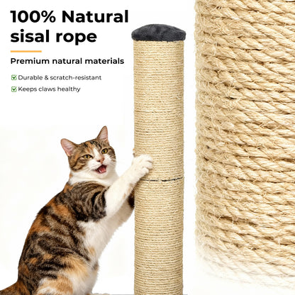 Skylos Tall Cat Scratching Post Natural Sisal Pole Heavey Duty Base with Ball