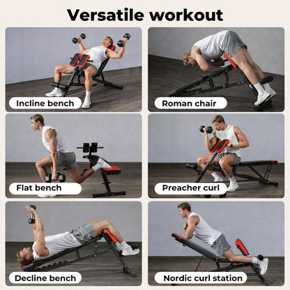 Centra Weight Bench Adjustable Foldable Strength Training Full Body Workout Gym