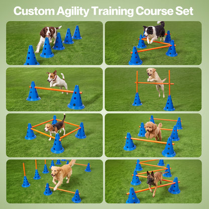 Skylos Dog Agility Training Set Hurdle Cone Kit Height Adjustable Storage Bag