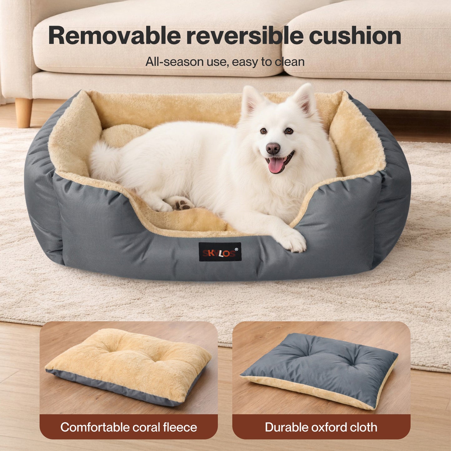 Skylos Pet Bed Cat Mattress Luxury Soft Cushion Warm Dog Basket Small Medium