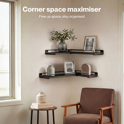 Levede Wall Shelves Floating 2pc Kitchen Corner Shelf Unit Home Sotrage Decor